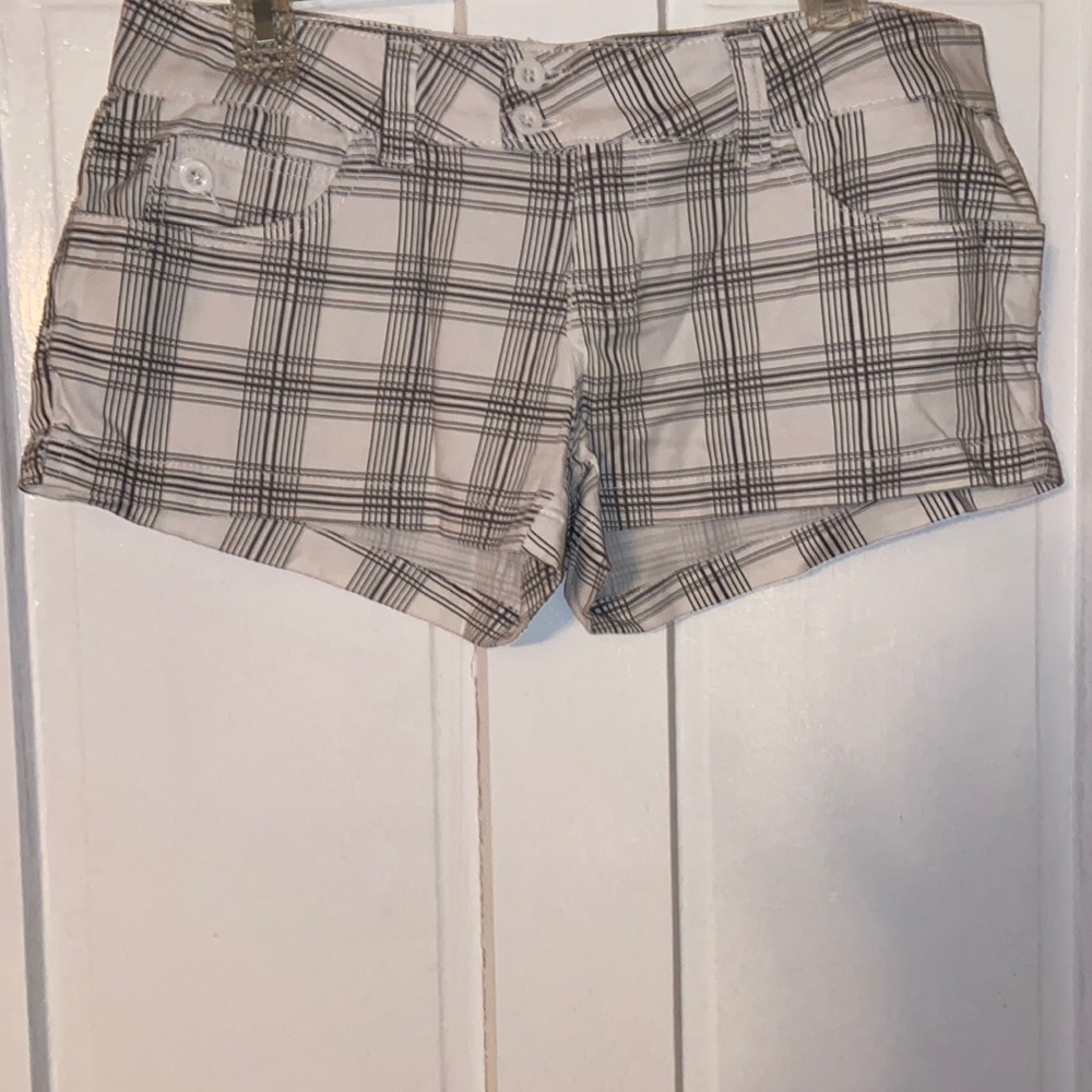 YMI White Plaid shorts! Size 9